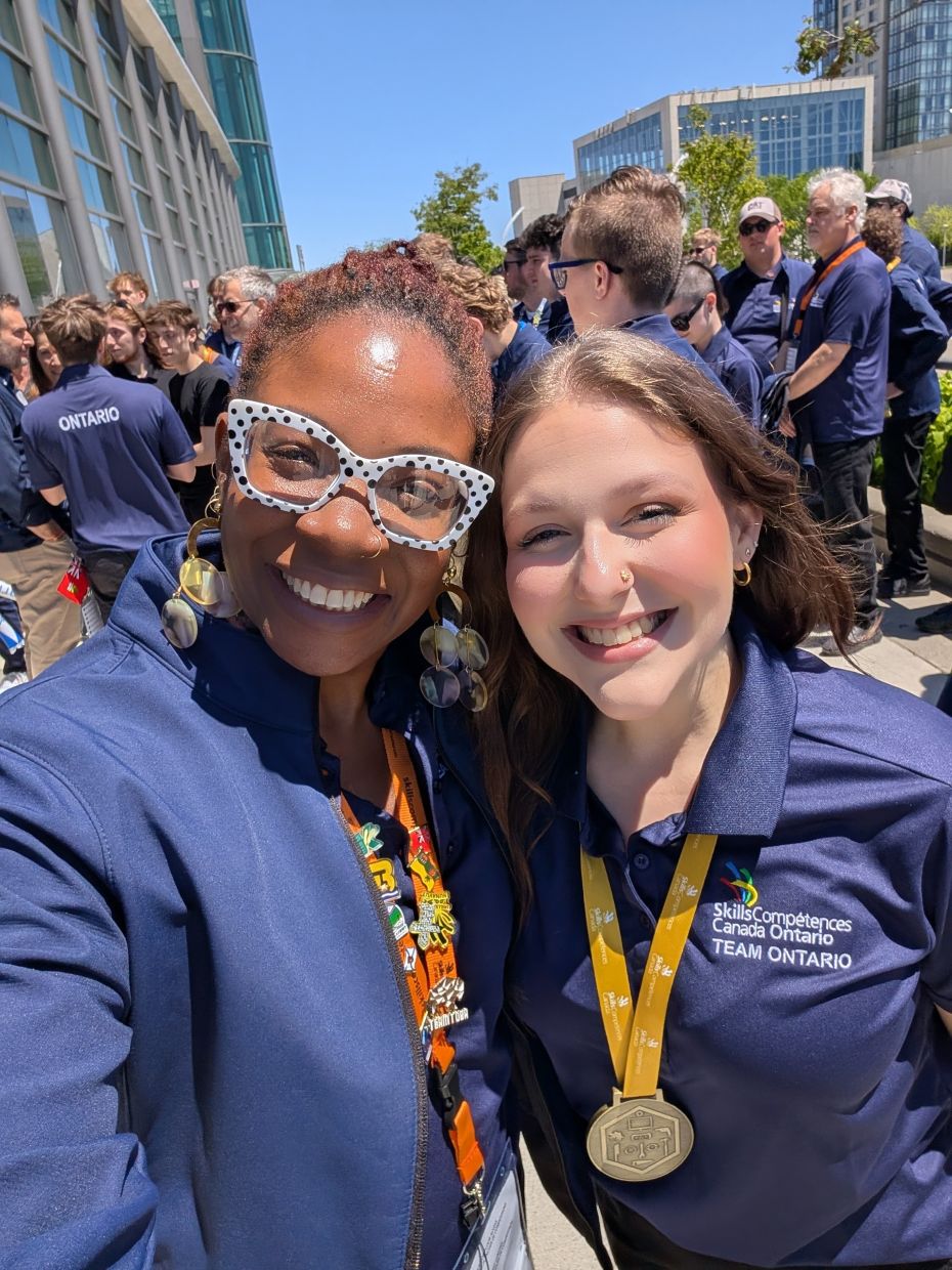 gold medal winner Emma Amalfi and her professor